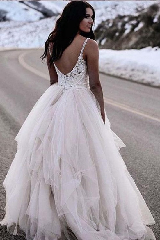 Elegant Lace and Tulle Wedding Dresses Bridal Gowns 903037