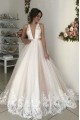 A-Line Lace V Neck Wedding Dresses Bridal Gowns 903038