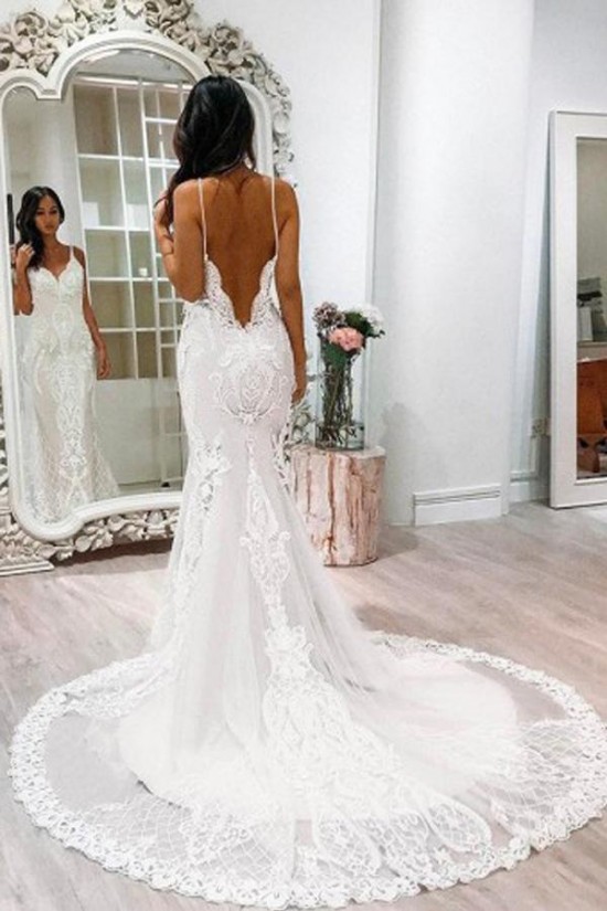 Mermaid Lace Long Wedding Dresses Bridal Gowns 903045