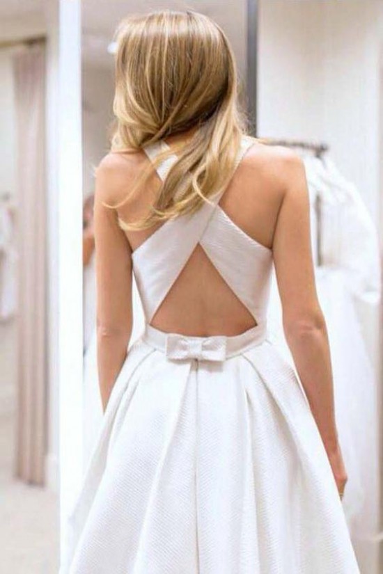 Long White A-Line Wedding Dresses Bridal Gowns 903046