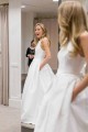 Long White A-Line Wedding Dresses Bridal Gowns 903046