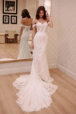 Mermaid Lace Off the Shoulder Wedding Dresses Bridal Gowns 903050