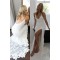 Spaghetti Straps V Neck Lace Wedding Dresses Bridal Gowns 903056
