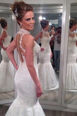 Elegant Mermaid Lace Wedding Dresses Bridal Gowns 903067