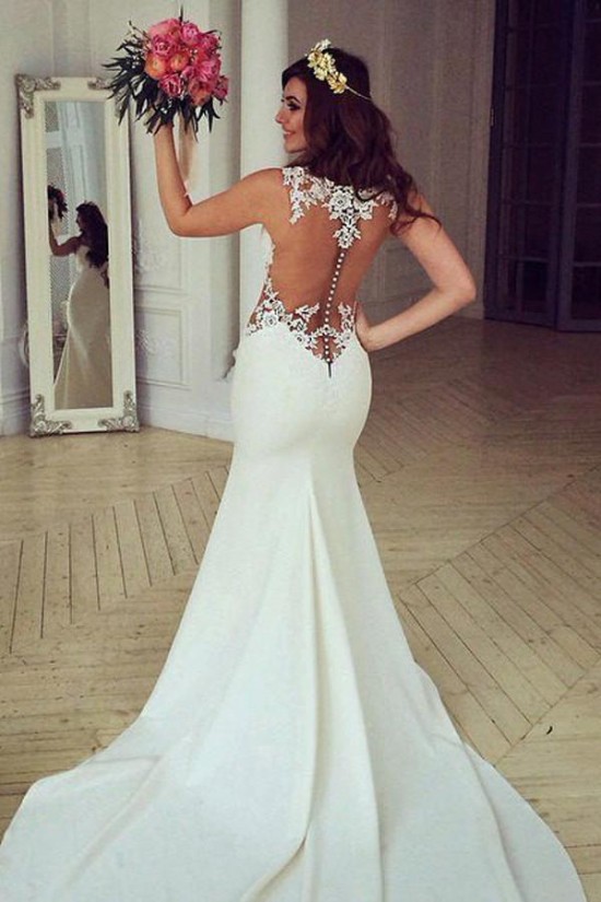 Mermaid Lace Long Wedding Dresses Bridal Gowns 903073