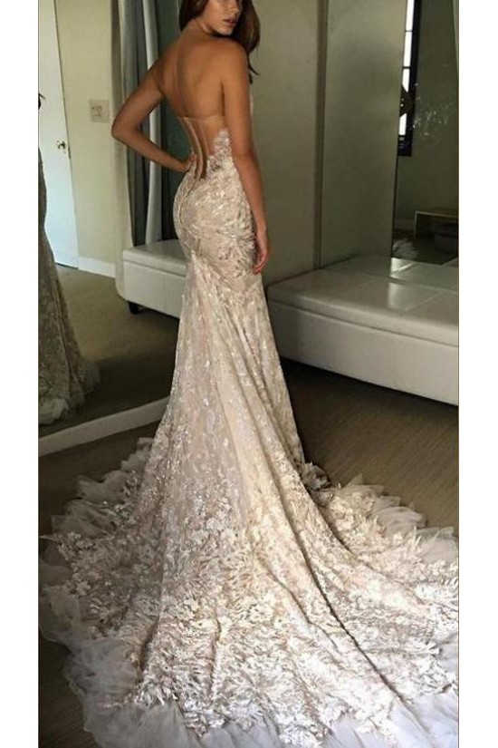 Mermaid Sweetheart Lace Long Wedding Dresses Bridal Gowns 903074