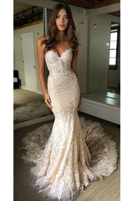 Mermaid Sweetheart Lace Long Wedding Dresses Bridal Gowns 903074