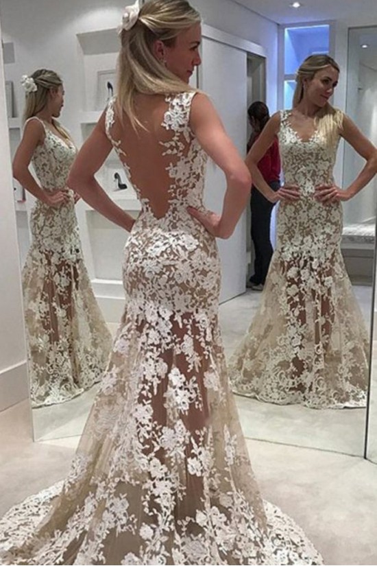 Mermaid Lace Long Wedding Dresses Bridal Gowns 903077