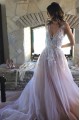 A-Line Lace V Neck Wedding Dresses Bridal Gowns 903081