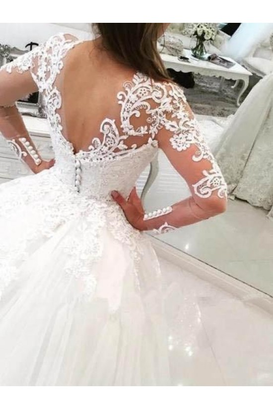 Mermaid Lace Wedding Dresses Bridal Gowns with Long Sleeves 903082