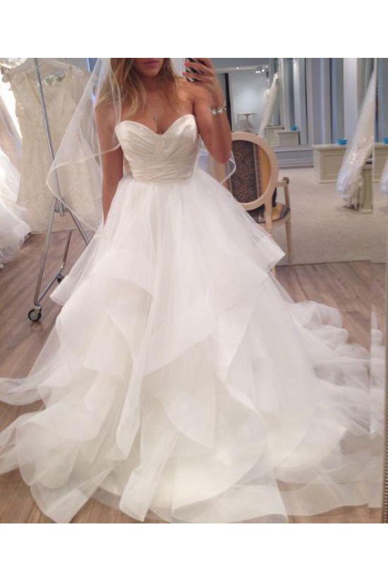 A-Line Sweetheart Tulle Wedding Dresses Bridal Gowns 903084