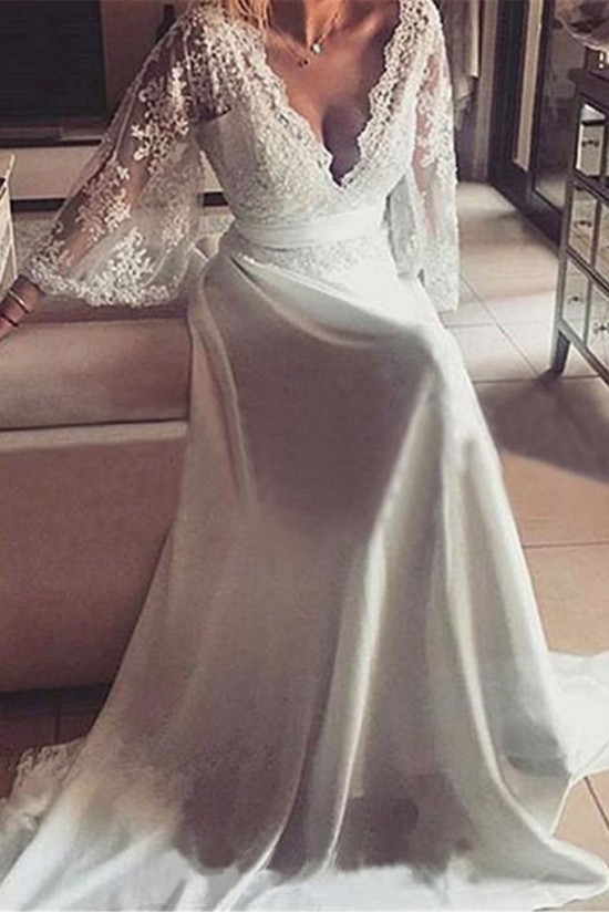 A-Line Chiffon and Lace Wedding Dresses Bridal Gowns 903086 A-Line Chiffon and Lace Wedding Dresses Bridal Gowns 903086