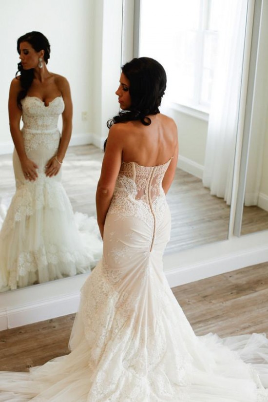 Long Mermaid Lace Sweetheart Wedding Dresses Bridal Gowns 903089