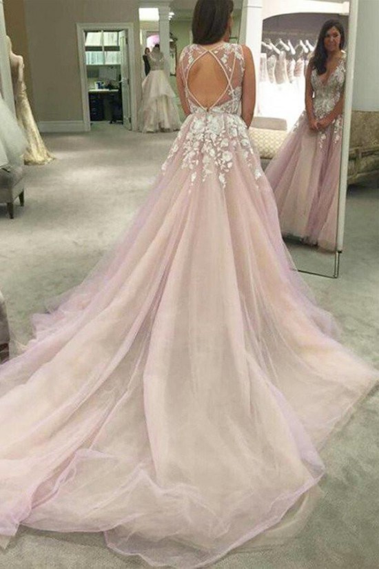 Elegant A-Line Lace Long Wedding Dresses Bridal Gowns 903095 Elegant A-Line Lace Long Wedding Dresses Bridal Gowns 903095