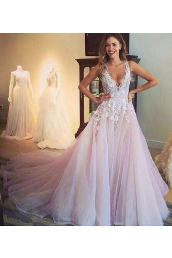 Elegant A-Line Lace Long Wedding Dresses Bridal Gowns 903095