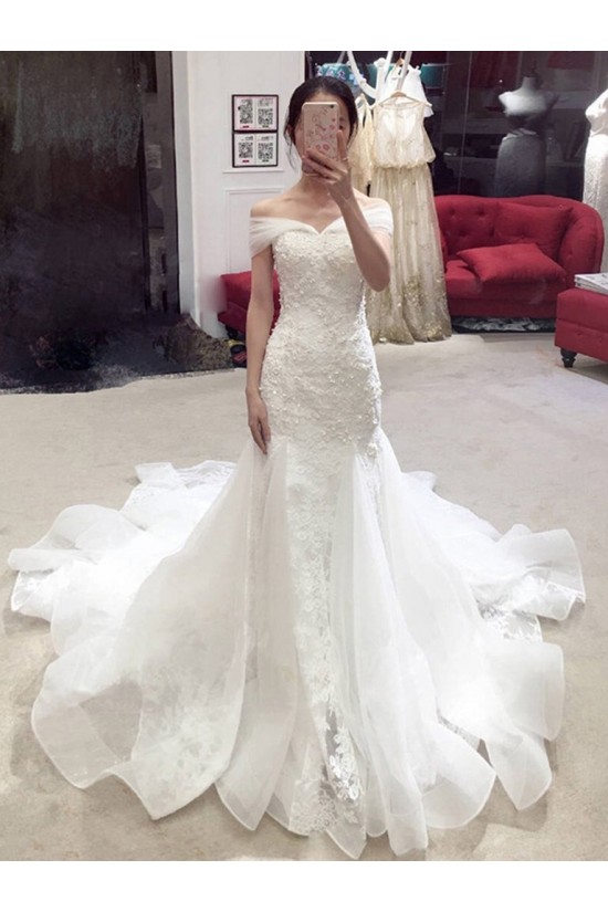 Elegant Mermaid Lace Off the Shoulder Wedding Dresses Bridal Gowns 903097 Elegant Mermaid Lace Off the Shoulder Wedding Dresses Bridal Gowns 903097
