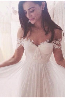 A-Line Chiffon and Lace Wedding Dresses Bridal Gowns 903100