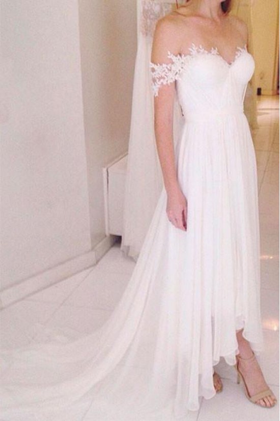 A-Line Chiffon and Lace Wedding Dresses Bridal Gowns 903100
