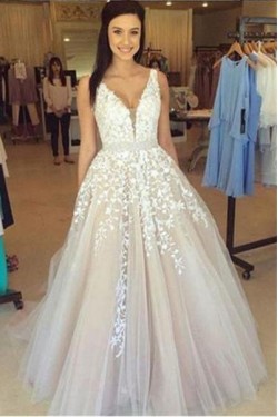 A-Line Lace and Tulle Wedding Dresses Bridal Gowns 903102