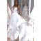 Long White Satin and Tulle Wedding Dresses Bridal Gowns 903107