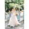 A-Line Long White V Neck Wedding Dresses Bridal Gowns 903108