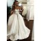 A-Line Off the Shoulder Satin Wedding Dresses Bridal Gowns 903110