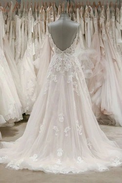 A-Line Lace and Tulle Wedding Dresses Bridal Gowns 903111