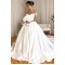A-Line Off the Shoulder Satin Wedding Dresses Bridal Gowns 903113