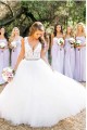A-Line Lace and Tulle Beaded Wedding Dresses Bridal Gowns 903116