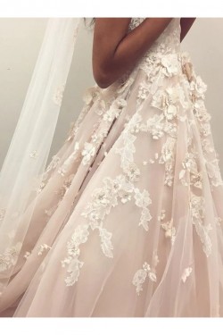 A-Line Lace and Tulle Wedding Dresses Bridal Gowns 903118