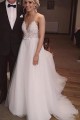 A-Line Halter Lace and Tulle Wedding Dresses Bridal Gowns 903124