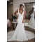 Long White Mermaid V Neck Wedding Dresses Bridal Gowns 903127
