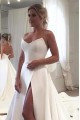 A-Line Long Satin Wedding Dresses Bridal Gowns 903128