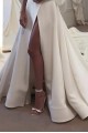 A-Line Long Satin Wedding Dresses Bridal Gowns 903128