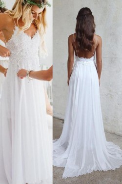Lace and Chiffon Long Wedding Dresses Bridal Gowns 903129