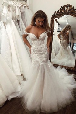 Mermaid Off the Shoulder Lace Wedding Dresses Bridal Gowns 903135