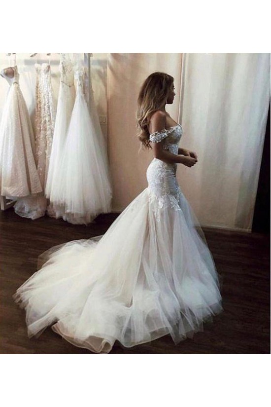 Mermaid Off the Shoulder Lace Wedding Dresses Bridal Gowns 903135