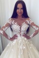 A-Line Long Sleeves Lace Wedding Dresses Bridal Gowns 903151
