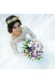 A-Line Lace and Tulle Long Sleeves Wedding Dresses Bridal Gowns 903154