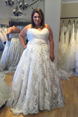 A-Line Sweetheart Lace Plus Size Wedding Dresses Bridal Gowns 903157