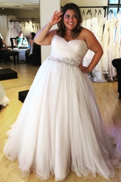 A-Line Sweetheart Beaded Plus Size Wedding Dresses Bridal Gowns 903158