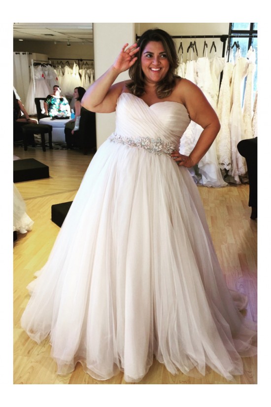 A-Line Sweetheart Beaded Plus Size Wedding Dresses Bridal Gowns 903158