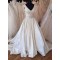 A-Line Long Satin V Neck Wedding Dresses Bridal Gowns 903162
