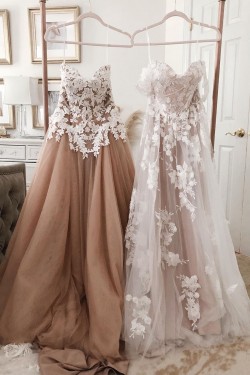 A-Line Sweetheart Lace Long Wedding Dresses Bridal Gowns 903166