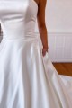 A-Line Strapless Long Lace and Satin Wedding Dresses Bridal Gowns 903167