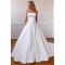 A-Line Strapless Long Lace and Satin Wedding Dresses Bridal Gowns 903167