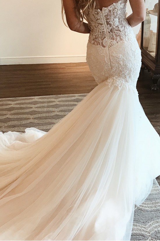 Long Mermaid Sweetheart Lace and Tulle Beaded Wedding Dresses Bridal Gowns 903172 Long Mermaid Sweetheart Lace and Tulle Beaded Wedding Dresses Bridal Gowns 903172