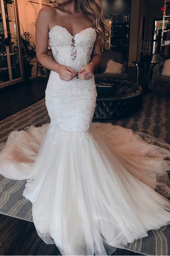 Long Mermaid Sweetheart Lace and Tulle Beaded Wedding Dresses Bridal Gowns 903172 Long Mermaid Sweetheart Lace and Tulle Beaded Wedding Dresses Bridal Gowns 903172