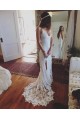 Sheath Lace Long Wedding Dresses Bridal Gowns 903173