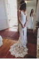 Sheath Lace Long Wedding Dresses Bridal Gowns 903173